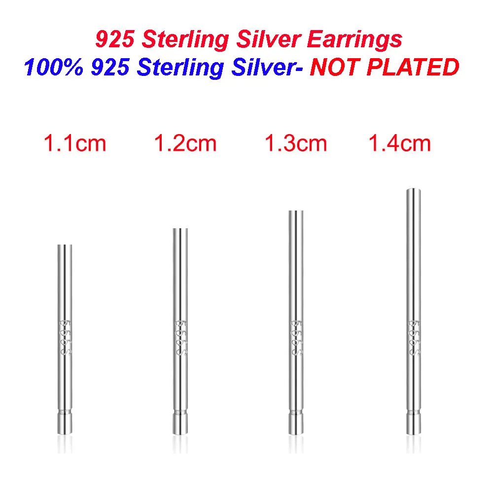 

99.9% Sterling Silver Ear Studs for New Users Wholesale 1.1-1.4cm Real 999 Sterling Silver Women Stud Earrings