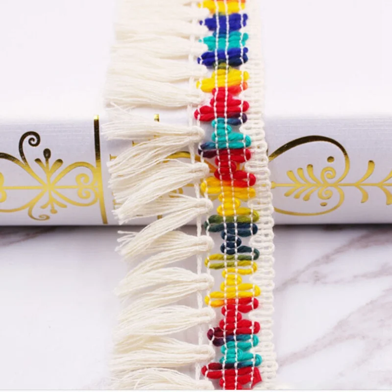 High quality Cotton thread fringed curtain ribbon trim home decor trims