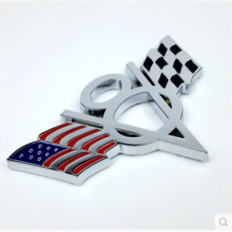 

Dsycar 3D Metal V8 US Flag Moto Car Sticker Logo Emblem Badge Car Styling for Fiat Bmw Ford Lada Audi opel skoda toyota volvo VW