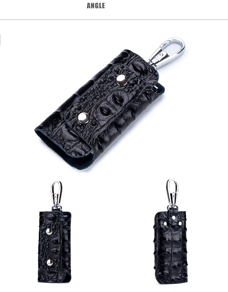 Модный кожаный держатель для ключей с узором аллигатора, бытовой кошелек для ключей, шнурок для ключей, унисекс