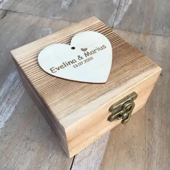 

Personalized Vintage Wedding Ring Box Ring Bearer Custom name & date Rustic Wedding Gift Ring Pillow Box jewelry boxes