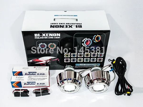 

3.0HQT 3.0" inch Double Angel Eye HID Projector Lens LHD RHD H1 H7 H4 HB3 HB4 9004 9007 Headlight+2pcs AC Ballast