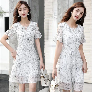 

Summer Women Dress 2019 Chiffon Dress Pretty Printing Vestidos Party Dress Beach Dress Women vestidos de verano C178