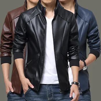 

Vogue of new fund of 2019 m - 5 xl fashion male fur collar locomotive leather