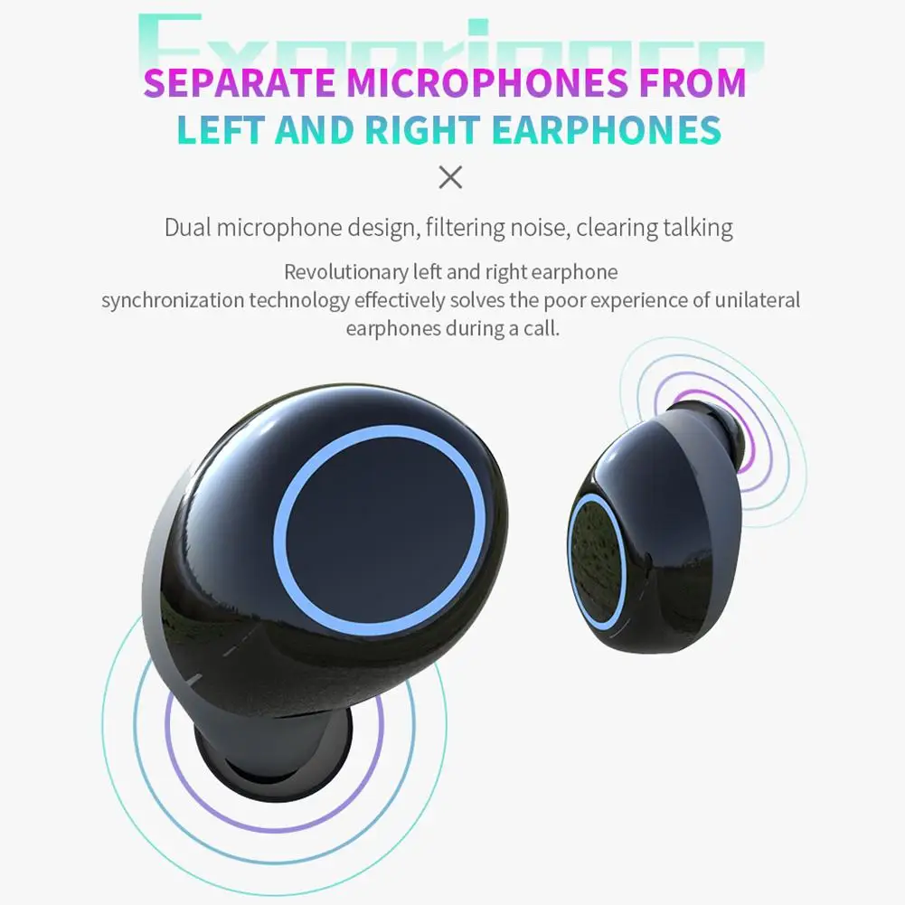 TWS Bluetooth 5.0 Earphones Portable Smart Band Headset Wireless Earphone Fitness Tracker Bracelet Storage Charger Earphones