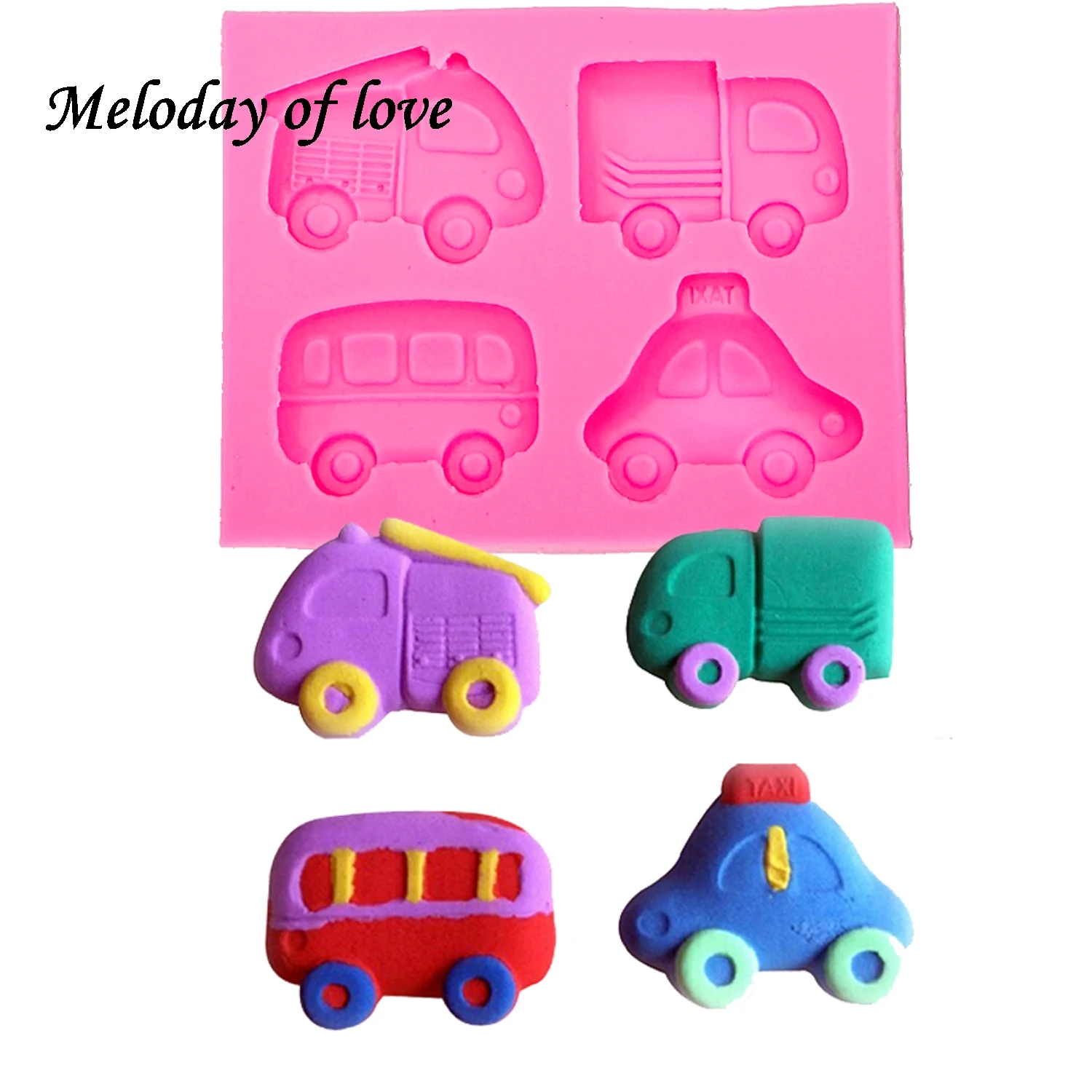 

Car shape Taxi truck chocolate DIY fondant cake decorating tools silicone mold Resin Clay Soap Mold T0028