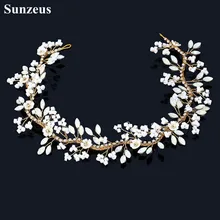 Повязка на голову с белыми цветами, свадебные аксессуары для волос, стразы, вечерние украшения для девочек, SHA62