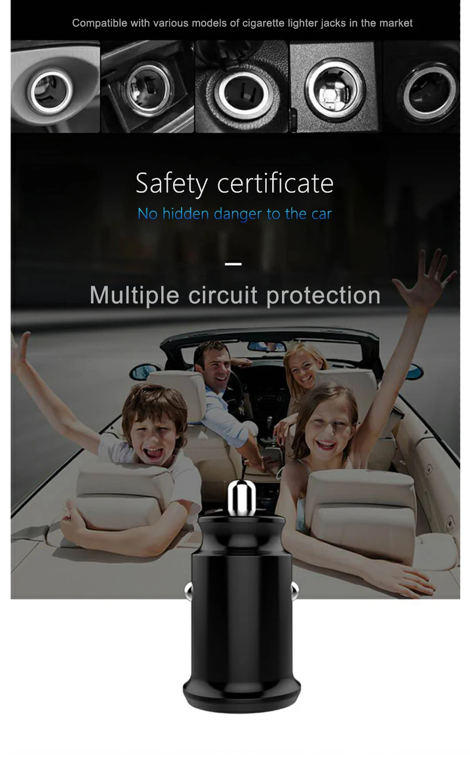!ACCEZZ 3.1A Double Port USB Car Charger Fast Charging With LED Car Phone Charge Universal For Xiaomi iPhone X XR Huawei Samsung (11)