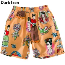 Темные иконы тропические Гавайские шорты мужские летние пляжные шорты эластичные уличные мужские шорты