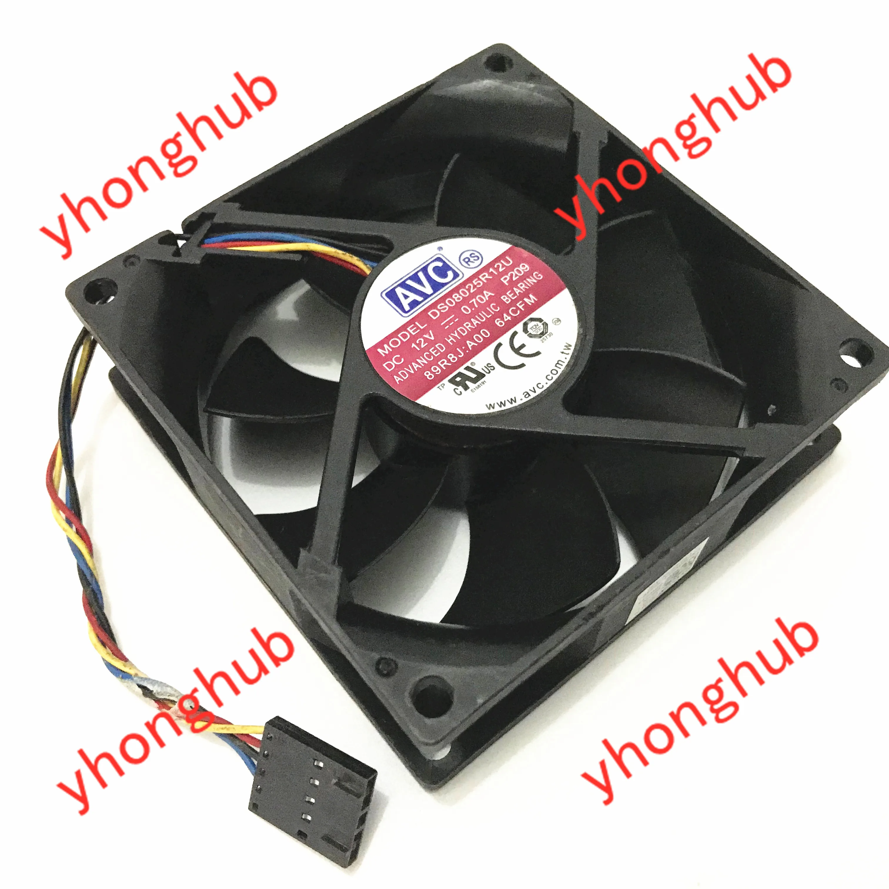 

AVC DS08025R12U P209 DC 12V 0.70A 4-wire 80X80X25mm Server Cooler Fan