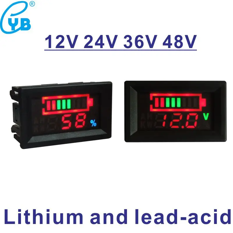 12V 24V 36V 48V LED Lead Acid Lithium Battery Capacity Indicator