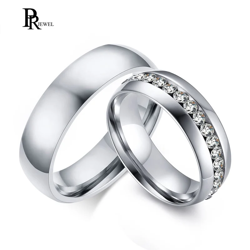 Never Fade Wedding Bands Ring for Women Men Custom Record Silver Color 6mm Stainless Steel His and Her Timeless Love Gift