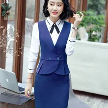 Формальное Женский юбка костюмы Для женщин Повседневная обувь костюмы жилет и жилет дамы Бизнес офисные форма Стиль