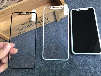 

5.8-6.5 For iPhone11 X/XS XR XSMAX Simple White Black Carbon Fiber Front Screen 9H tempered glass Film Protector Protection