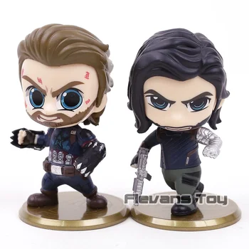 

Hot Toys Cosbaby Captain America / Bucky Bucky Barnes PVC Action Figure Toy Bobble Head Doll for Car Decoration