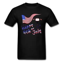 Feliz 4th DE JULIO T camisa bandera camiseta tarta hombres día de la independencia Camiseta 100% algodón Tops Tees USA estrellas ropa impreso