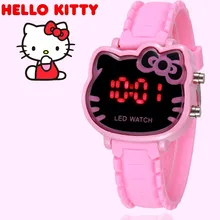 Relogio Feminino Для женщин часы Hello kitty светодиодный цифровой Смотреть Дети девушки мультфильм силиконовые наручные часы reloj mujer saat Montre
