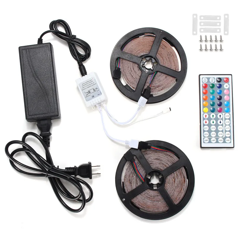 10M 600 LED SMD3528 RGB Color Changing LED Flexible Strip Light Kit + IR Controller + Adapter DC12V