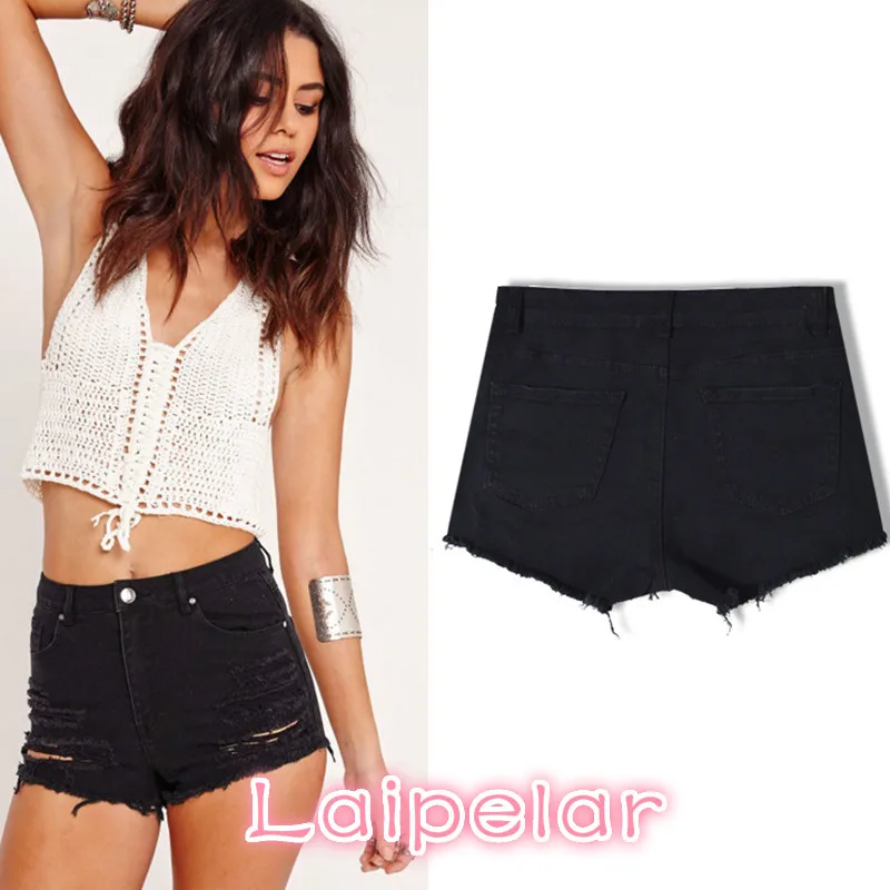 2018 Summer Jeans Shorts Women Casual Trouser High Waisted Shorts Black Sexy Ripped Short Denim Shorts For Women Laipelar 2018 Summer Jeans Shorts Women Casual Trouser High Waisted Shorts Black Sexy Ripped Short Denim Shorts For Women Laipelar