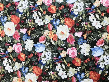 

Flowers and plants vintage fabric Retro style fabric Calico Printed cotton fabric for DIY Bag 1order=50cm*140cm