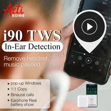 I90 TWS в ухо обнаружения всплывающие 1:1 Оригинальные Наушники Hearphone PK W1 чип наушники i80 i10 i20 i30 i60 TWS PK Airdorts гарнитура