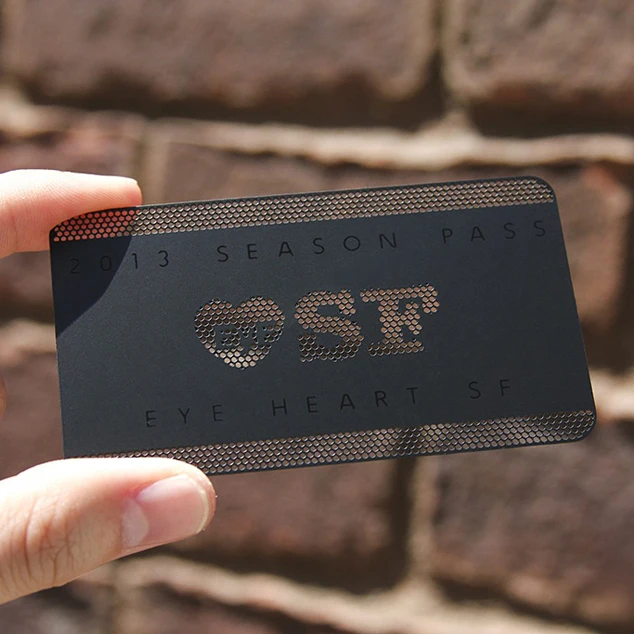 

Personalized letter cutout quality stainless steel business metal card