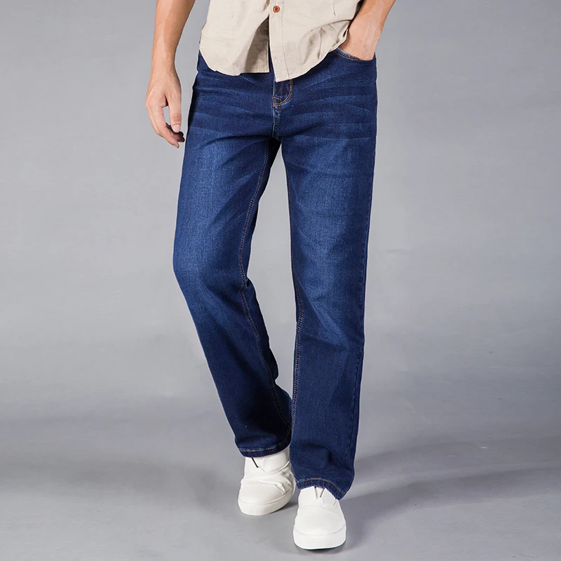 SULEE брендовые осенне-зимние мужские Стрейчевые джинсы в тяжелом весе, повседневные свободные брюки для отдыха, штаны размера плюс 42 44