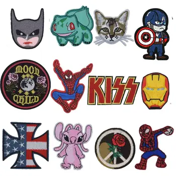 

New Arrival Spider Kiss Cross Cassette Tape Animals Iron on For Clothes Cat Patches for Kids Men Women T-shirt Decoration