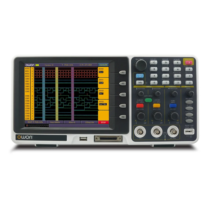 Цифровой осциллограф Owon MSO8102T 100 МГц 2ch 2GS/s MSO8102 с 8 дюймовым TFT дисплеем USB + LAN VGA и 16