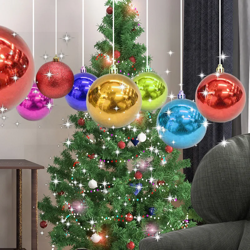 24pcs Colorful Glitter Christmas Balls Ornament Hanging Baubles