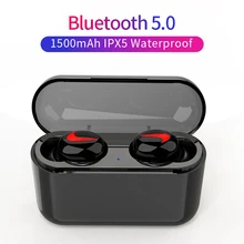 Bluetooth Oortelefoon 5.0 HBQ Draadloze Hoofdtelefoon Blutooth Headset Sport Oordopjes Stereo Handsfree Hoofdtelefoon Met Mic Charging Doos(China)