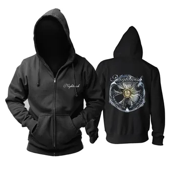 

Bloodhoof Nightwish power Metal Men Black top zipper Hoodie Asian Size
