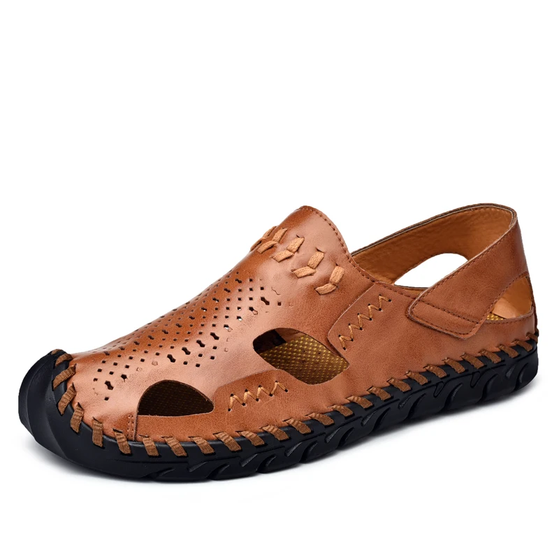 

New Summer Shoes Men Sandals Leather Men Beach Roman Sandals Brand Men Casual Shoes Flip Flops Men Slippers Sneakers 6J1766