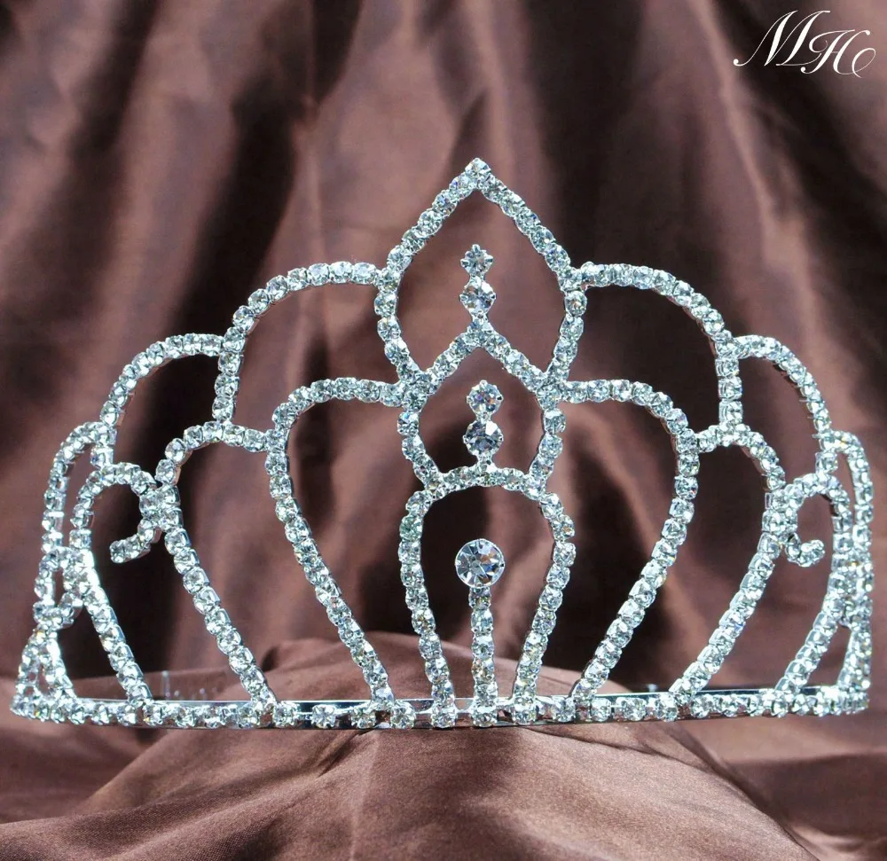 Elegante da sposa diademi da sposa con pettini handmade cancella rhinestone austriaco corone spose accessori per capelli fascia
