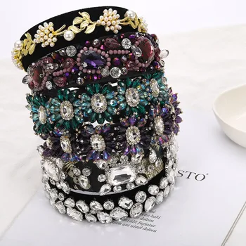 

Best lady New Bohemian Luxury Wedding Crystal Hairbands for Women Girls Bridal Jewelry Indian Antique Hair Accessories Headband