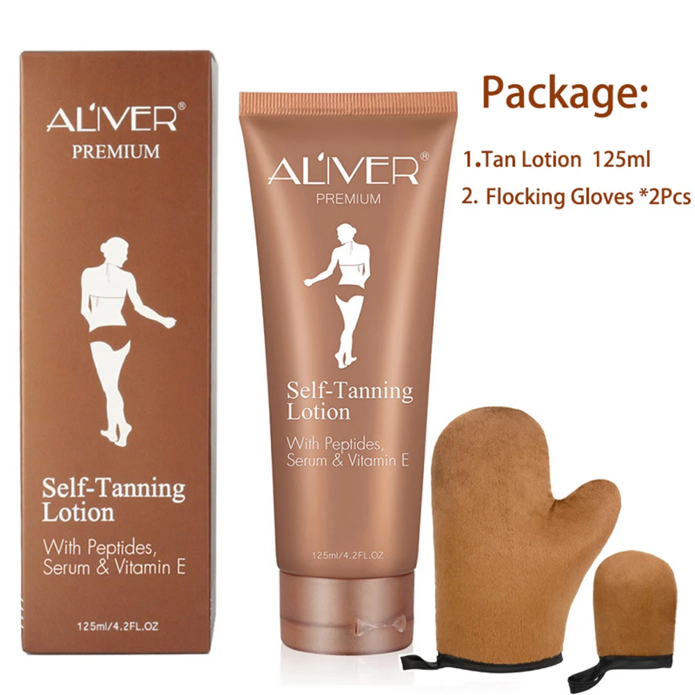 2019-New-Peptides-Serum-VE-Self-Tanning-Lotion-125ML-With-Flocking-Gloves-Applicator-ABSORBS-LESS-LOTION