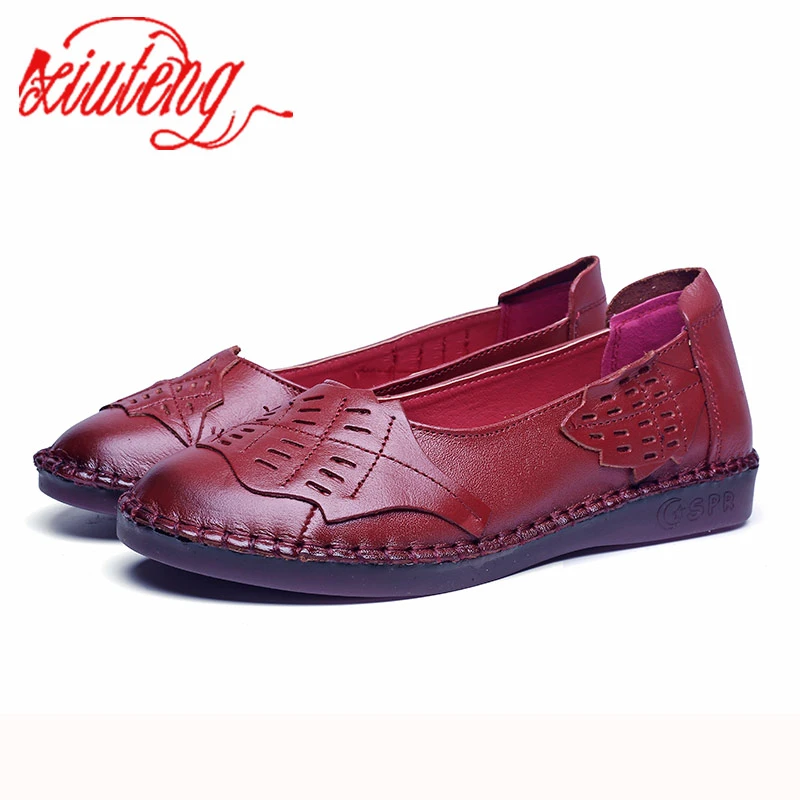 soft leather flat shoes ladies