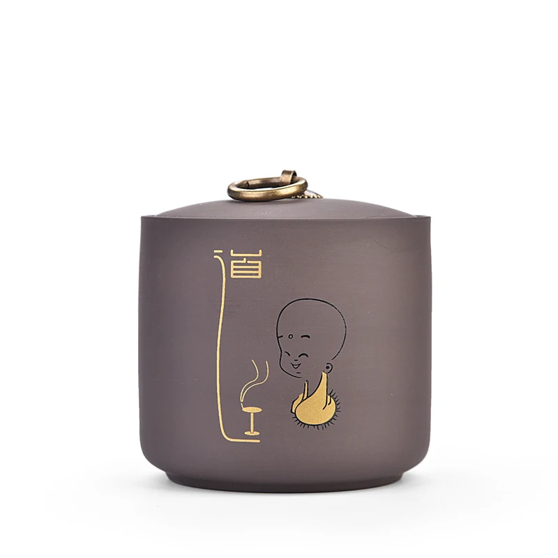 التقليدية الأرجواني الطين شاي سيراميك جرة المطبخ أوعية الحفظ وعاء السكر ليتل الراهب نمط تخزين حاويات المنزل فن الديكور التقليدية الأرجواني الطين شاي سيراميك جرة المطبخ أوعية الحفظ وعاء السكر ليتل الراهب نمط تخزين حاويات المنزل فن الديكور
