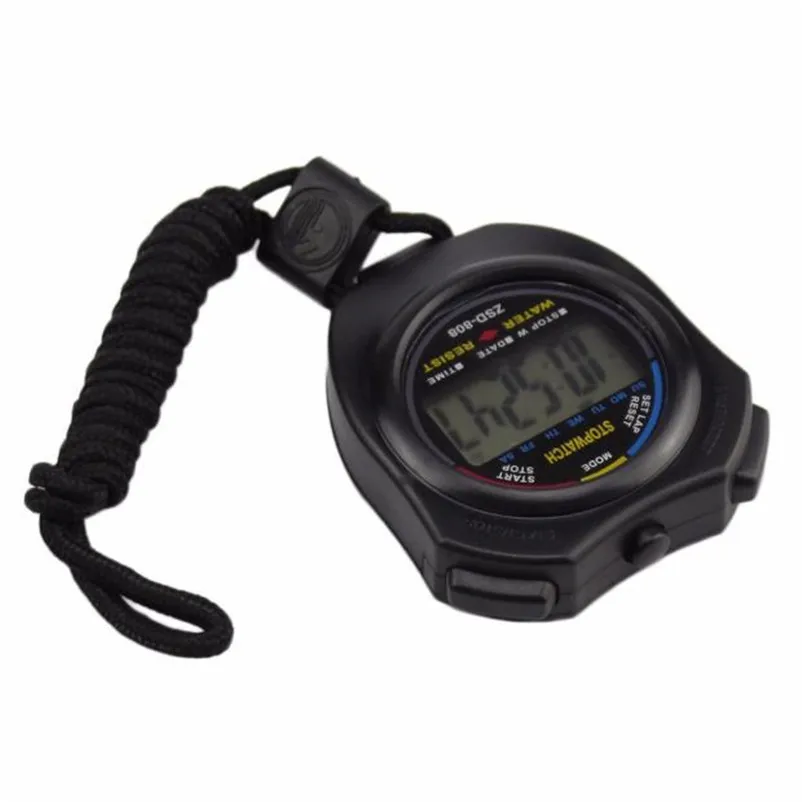 New Sports Stopwatch Professional Handheld Digital LCD Sports Stopwatch Chronograph Counter Timer with Strap Alarm M17 (5)