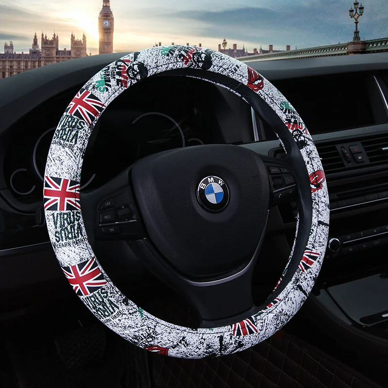 Vintage British Flag Car Steering Wheel Cover Four Season Steering