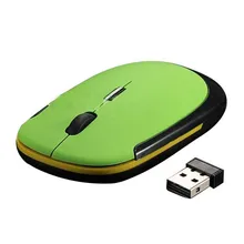 Ультра-тонкий беспроводной Mini-USB оптическая колеса Мышь мышей для всех ноутбуков hp Dell(зеленый