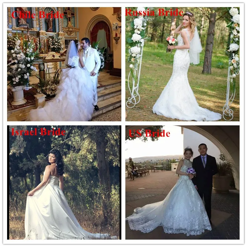 Luxurious Wedding Dresses Ball Gown Sweetheart Fluffy Lace Beaded Crystal Diamond Big Train Bridal Gowns 100% Real Photo QB11S bridesmaid