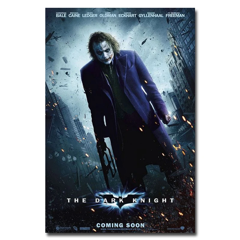 Batman Joker The Dark Knight Rises Art Silk Poster Print 13x20 24x36 inch Superheroes Movie Picture for Room Wall Decoration 001 | Дом и сад