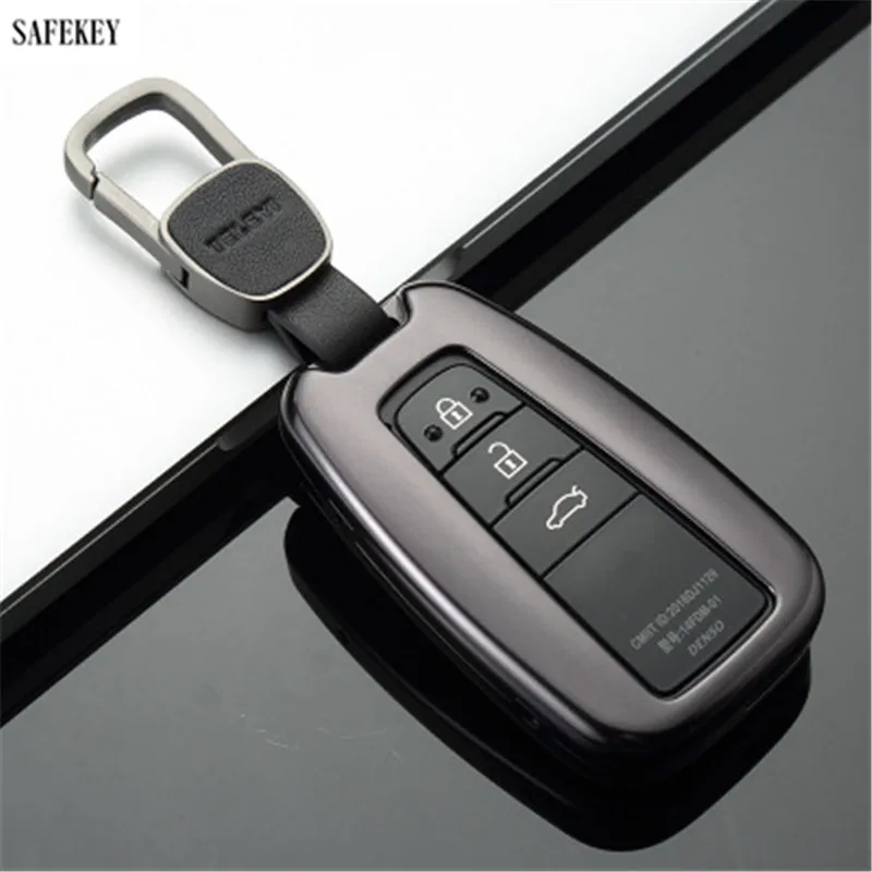 

Car Styling Aluminium Alloy Key Holder Cover Case Shell Chain For Toyota Camry Corolla C-HR CHR Prado 2018 Key Protection