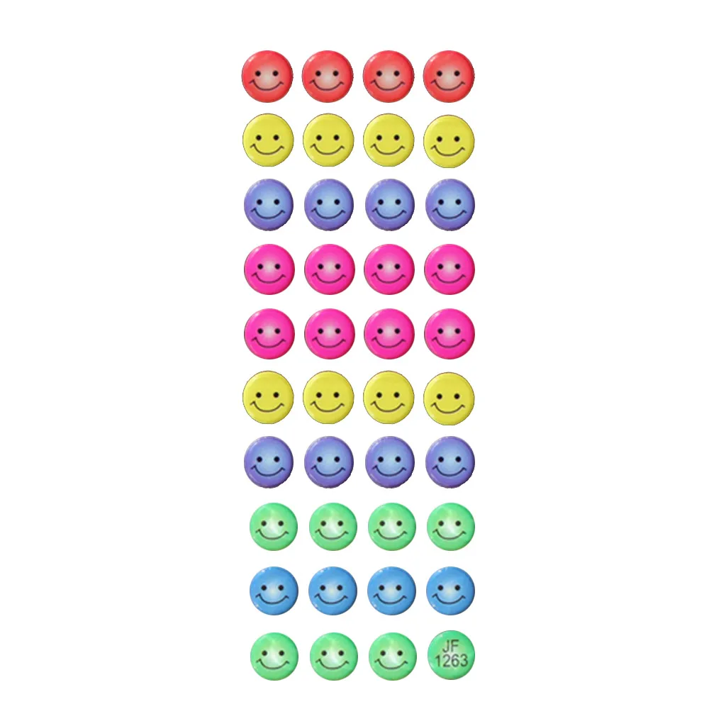 

40 Sheet Fashion Multi Colors Removable PVC Happy Smile Face 3D Bubble Stickers Toys Gifts School Reward Kids Children Sticker