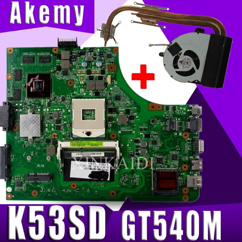 Send Heatsink For Asus K53sd K53s A53s Laptop Motherboard Mainboard K53sd Motherboard Test 100 Ok Motherboard Gt540m 1gb Hm65 Motherboards Aliexpress