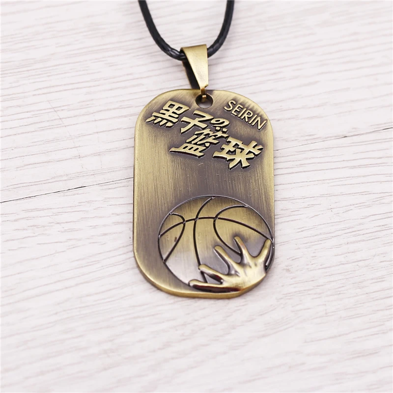 

J store Anime Sunspot basketball Dog Tag Alloy Choker Rope Leather Necklace For Women Men Jewelry cosplay colar JJ11760