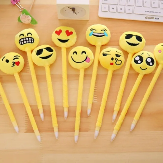 4Pcs//lot Cute 3D Expression Ballpoint Pen Design Cartoon Funny Emoji Ballpoint