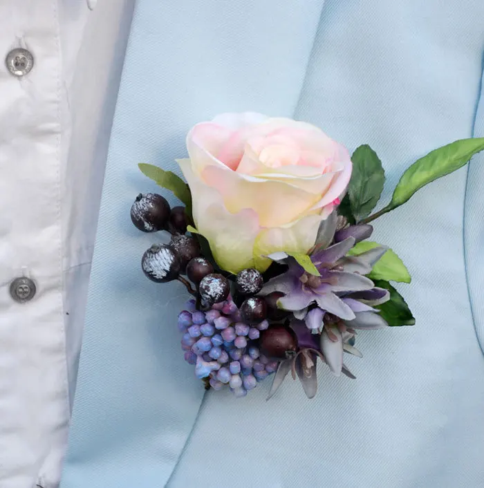 5pcs Lot Handmade Groom Groomsman Boutonniere Artificial Rose 5pcs Lot Handmade Groom Groomsman Boutonniere Artificial Rose Wedding Best Man Corsage Flower Party Prom Suit Pin Brooch In Dried Flowers