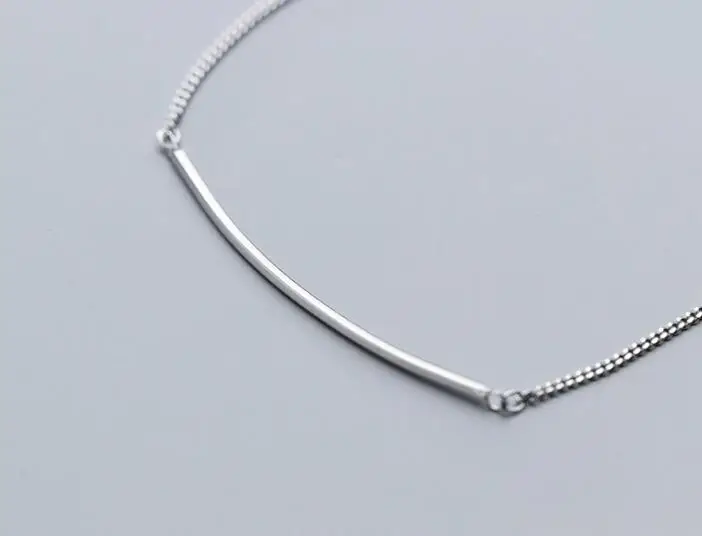 1PC real. 925 Sterling silver Fine Jewelry Straight lucky Bar Anklet Bracelet women's GTLS880